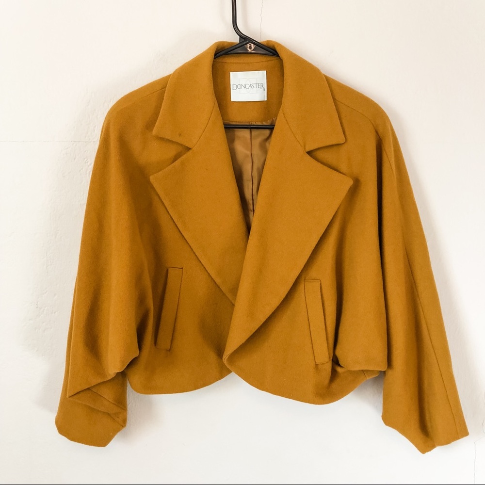 Vintage Doncaster 100% Wool Cropped Dolman Coat